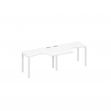 Рабочая станция UNO (2х120) столы Классика эргономичные белый премиум / металлокаркас белый А4 Б1 031-2 БП