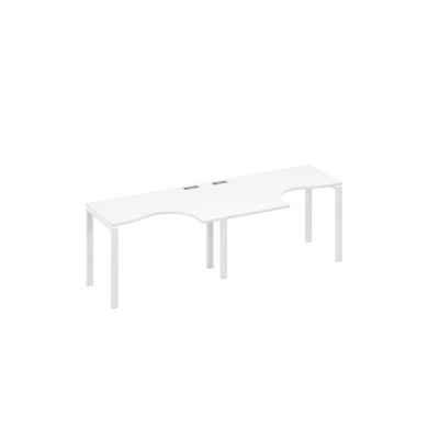 Рабочая станция UNO (2х120) столы Классика эргономичные белый премиум / металлокаркас белый А4 Б1 031-2 БП
