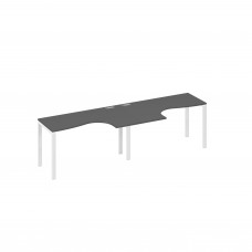 Рабочая станция UNO (2х140) со столами Классика антрацит премиум / металлокаркас белый А4 Б1 033-2 АР
