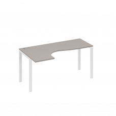 Стол эргономичный "Классика" на металлокаркасе UNO левый мокко премиум / металлокаркас белый А4 Б1 035 МП