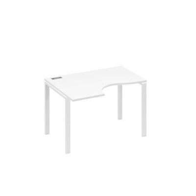 Стол левый "Классика" эргономичный на металлокаркасе UNO белый премиум / металлокаркас белый А4 Б1 041 БП