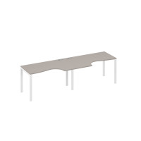 Рабочая станция столы Классика опоры UNO (2х140) мокко премиум / металлокаркас белый А4 Б1 043-2 МП