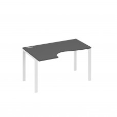 Стол "Классика" левый на металлокаркасе UNO эргономичный антрацит премиум / металлокаркас белый А4 Б1 043 АР
