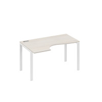 Стол "Классика" левый на металлокаркасе UNO эргономичный дуб / металлокаркас белый А4 Б1 043 ДШ