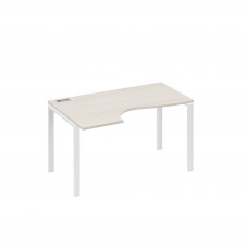 Стол "Классика" левый на металлокаркасе UNO эргономичный дуб / металлокаркас белый А4 Б1 043 ДШ