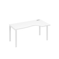Стол на металлокаркасе UNO "Классика" эргономичный правый белый премиум / металлокаркас белый А4 Б1 046 БП