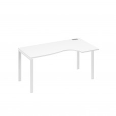 Стол на металлокаркасе UNO "Классика" эргономичный правый белый премиум / металлокаркас белый А4 Б1 046 БП