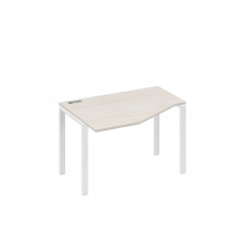 Стол "Техно" эргономичный левый на металлокаркасе UNO дуб / металлокаркас белый А4 Б1 051 ДШ