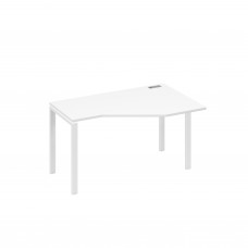 Стол правый эргономичный "Техно" металлокаркас UNO белый премиум / металлокаркас белый А4 Б1 054 БП