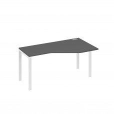Стол "Техно" на металлокаркасе UNO эргономичный правый антрацит премиум / металлокаркас белый А4 Б1 056 АР