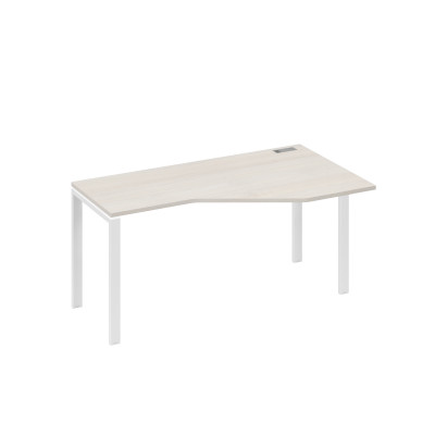 Стол "Техно" на металлокаркасе UNO эргономичный правый дуб / металлокаркас белый А4 Б1 056 ДШ