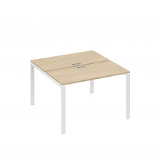 Станция 2х120 рабочая с металлокаркасом UNO дуб скандинавский / металлокаркас белый А4 Б1 170 ДК