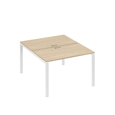 Рабочая станция на металлокаркасе UNO (2х120) дуб скандинавский / металлокаркас белый А4 Б1 173 ДК