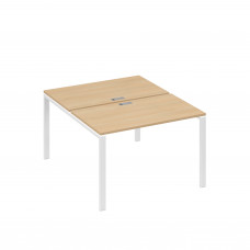 Рабочая станция на металлокаркасе UNO (2х120) натуральный дуб / металлокаркас белый А4 Б1 173 НД