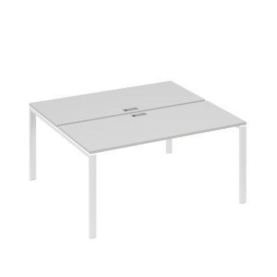 Рабочая станция на металлокаркасе UNO (2х160) серый / металлокаркас белый А4 Б1 175 СЕ