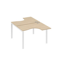 Рабочая станция опоры UNO столы (2х120) Классика дуб скандинавский / металлокаркас белый А4 Б1 180 ДК