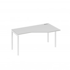 Стол "Техно" на каркасе DUE эргономичный правый серый / металлокаркас белый А4 Б2 056 СЕ