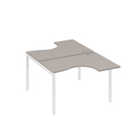 Рабочая станция столы Классика (2х120) каркас DUE мокко премиум / металлокаркас белый А4 Б2 180 МП