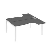 Рабочая станция каркас DUE (2х160) столы Классика антрацит премиум / металлокаркас белый А4 Б2 182 АР