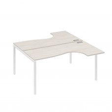 Рабочая станция каркас DUE (2х160) столы Классика дуб / металлокаркас белый А4 Б2 182 ДШ
