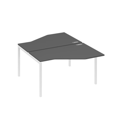 Рабочая станция (2х140) со столами Техно каркас DUE антрацит премиум / металлокаркас белый А4 Б2 187 АР