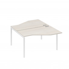 Рабочая станция (2х140) со столами Техно каркас DUE дуб / металлокаркас белый А4 Б2 187 ДШ