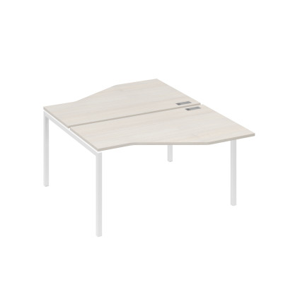 Рабочая станция (2х140) со столами Техно каркас DUE дуб / металлокаркас белый А4 Б2 187 ДШ