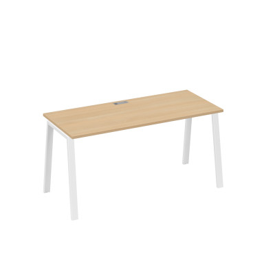 Стол письменный на металлокаркасе TRE натуральный дуб / металлокаркас белый А4 Б3 015 НД