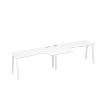 Рабочая станция металлокаркас TRE (2х160) столы Классика белый премиум / металлокаркас белый А4 Б3 035-2 БП