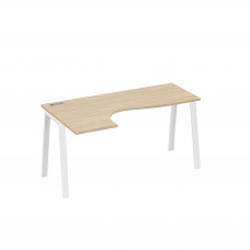 Стол "Классика" каркас TRE эргономичный левый дуб скандинавский / металлокаркас белый А4 Б3 035 ДК