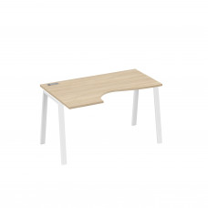 Стол левый "Классика" на металлокаркасе TRE эргономичный дуб скандинавский / металлокаркас белый А4 Б3 043 ДК