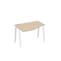 Стол на металлокаркасе TRE эргономичный левый "Техно" дуб скандинавский / металлокаркас белый А4 Б3 051 ДК