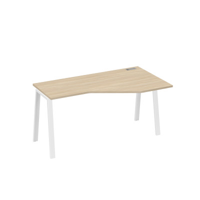 Стол правый "Техно" на каркасе TRE эргономичный дуб скандинавский / металлокаркас белый А4 Б3 056 ДК