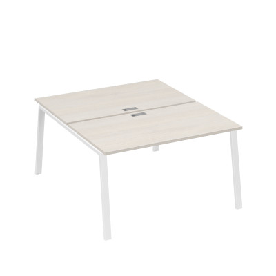 Рабочая станция каркас TRE 2х140 офисная дуб / металлокаркас белый А4 Б3 177 ДШ