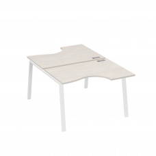 Рабочая станция со столами (2х120) каркас TRE дуб / металлокаркас белый А4 Б3 183 ДШ