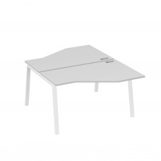 Рабочая станция (2х140) каркас TRE со столами Техно серый / металлокаркас белый А4 Б3 187 СЕ