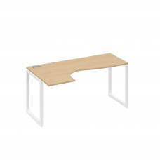 Стол эргономичный "Классика" на металлокаркасе QUATTRO левый натуральный дуб / металлокаркас белый А4 Б4 035 НД