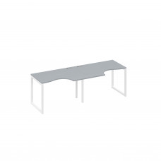 Рабочая станция столы Классика каркас QUATTRO (2х120) серый / металлокаркас белый А4 Б4 041-2 СЕ