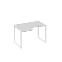 Стол "Классика" эргономичный на металлокаркасе QUATTRO левый серый / металлокаркас белый А4 Б4 041 СЕ
