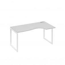 Стол эргономичный правый "Классика" на металлокаркасе QUATTRO серый / металлокаркас белый А4 Б4 046 СЕ