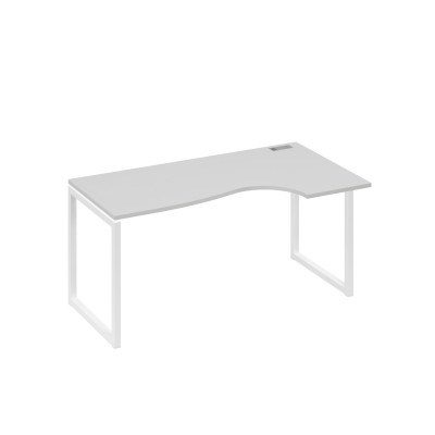 Стол эргономичный правый "Классика" на металлокаркасе QUATTRO серый / металлокаркас белый А4 Б4 046 СЕ