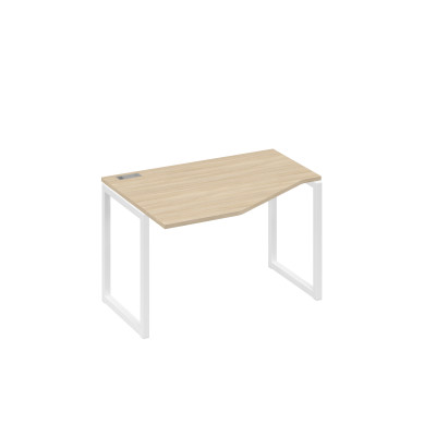 Стол "Техно" на металлокаркасе QUATTRO эргономичный левый дуб скандинавский / металлокаркас белый А4 Б4 051 ДК