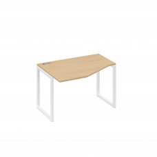 Стол "Техно" на металлокаркасе QUATTRO эргономичный левый натуральный дуб / металлокаркас белый А4 Б4 051 НД