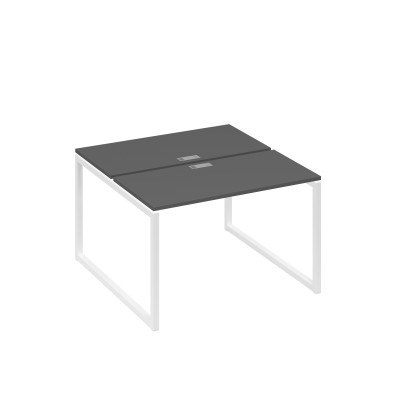 Рабочая станция с опорами QUATTRO (2х120) антрацит премиум / металлокаркас белый А4 Б4 170 АР