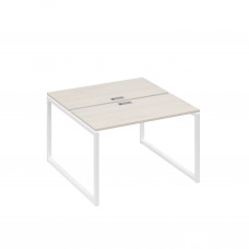 Рабочая станция с опорами QUATTRO (2х120) дуб / металлокаркас белый А4 Б4 170 ДШ