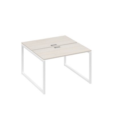 Рабочая станция с опорами QUATTRO (2х120) дуб / металлокаркас белый А4 Б4 170 ДШ