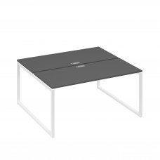 Рабочая станция (2х160) с опорами QUATTRO антрацит премиум / металлокаркас белый А4 Б4 175 АР
