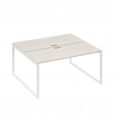 Рабочая станция (2х160) с опорами QUATTRO дуб / металлокаркас белый А4 Б4 175 ДШ