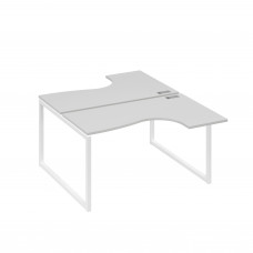 Рабочая станция каркас QUATTRO столы Классика (2х140) серый / металлокаркас белый А4 Б4 181 СЕ