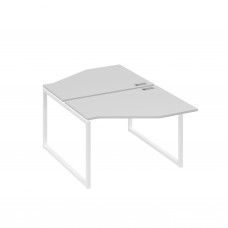 Станция каркас QUATTRO столы (2х120) эргономичные Техно серый / металлокаркас белый А4 Б4 186 СЕ